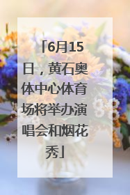 6月15日，黄石奥体中心体育场将举办演唱会和烟花秀